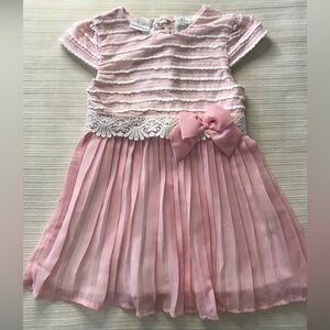 Pink Lace Bow Toddler Girl Dress Size 2T
